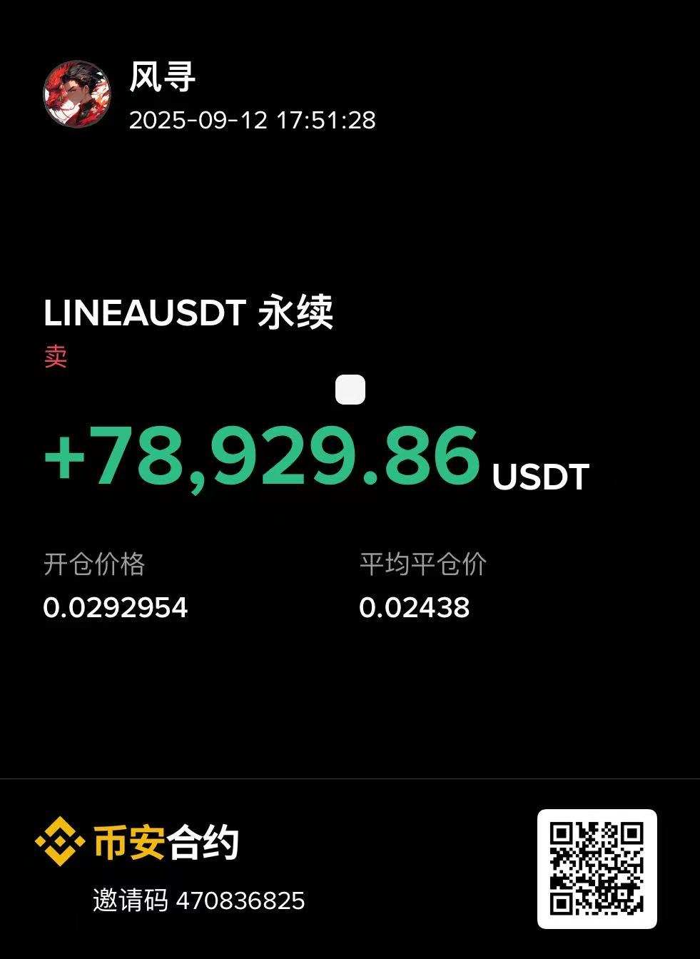 Linea 盘前市值过高 · 做空盈利 7.8 万 U
